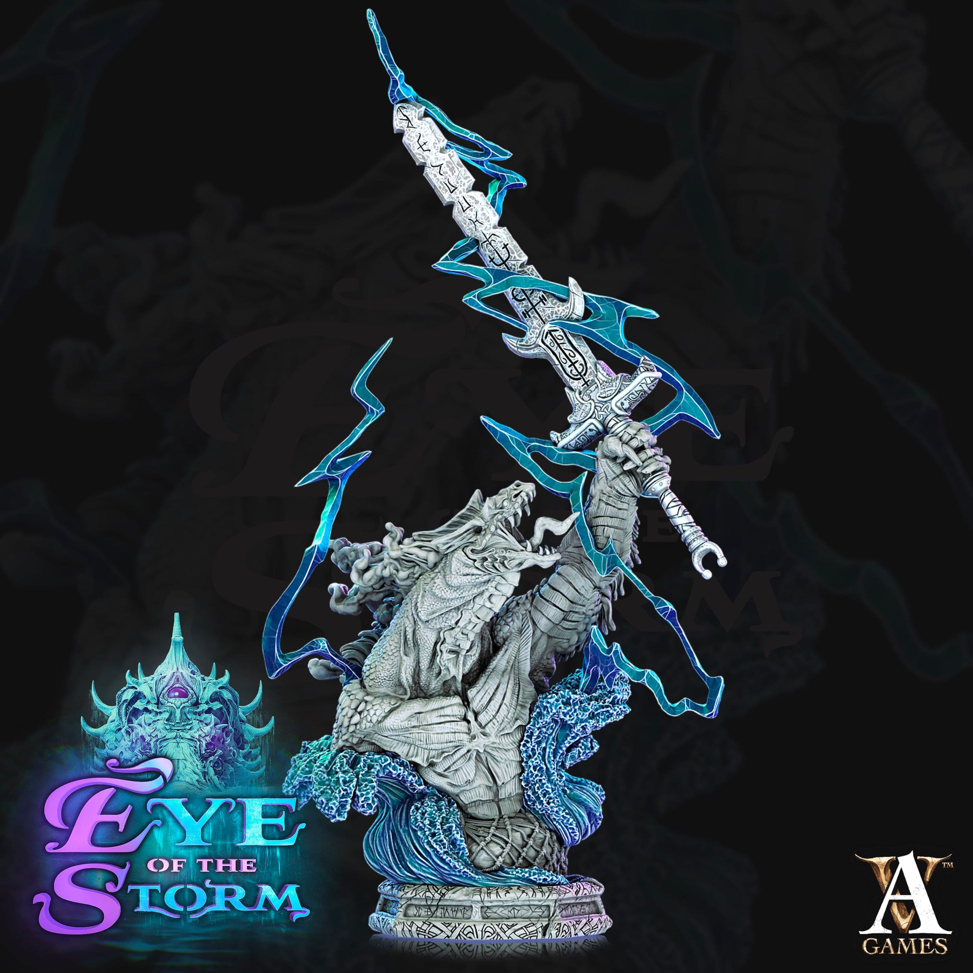 3D Printed Archvillain Games Eye of the Storm Zulkaz - Storm Troll Boatboss Bust 28mm 32mm D&D - 3D Printing Boss 