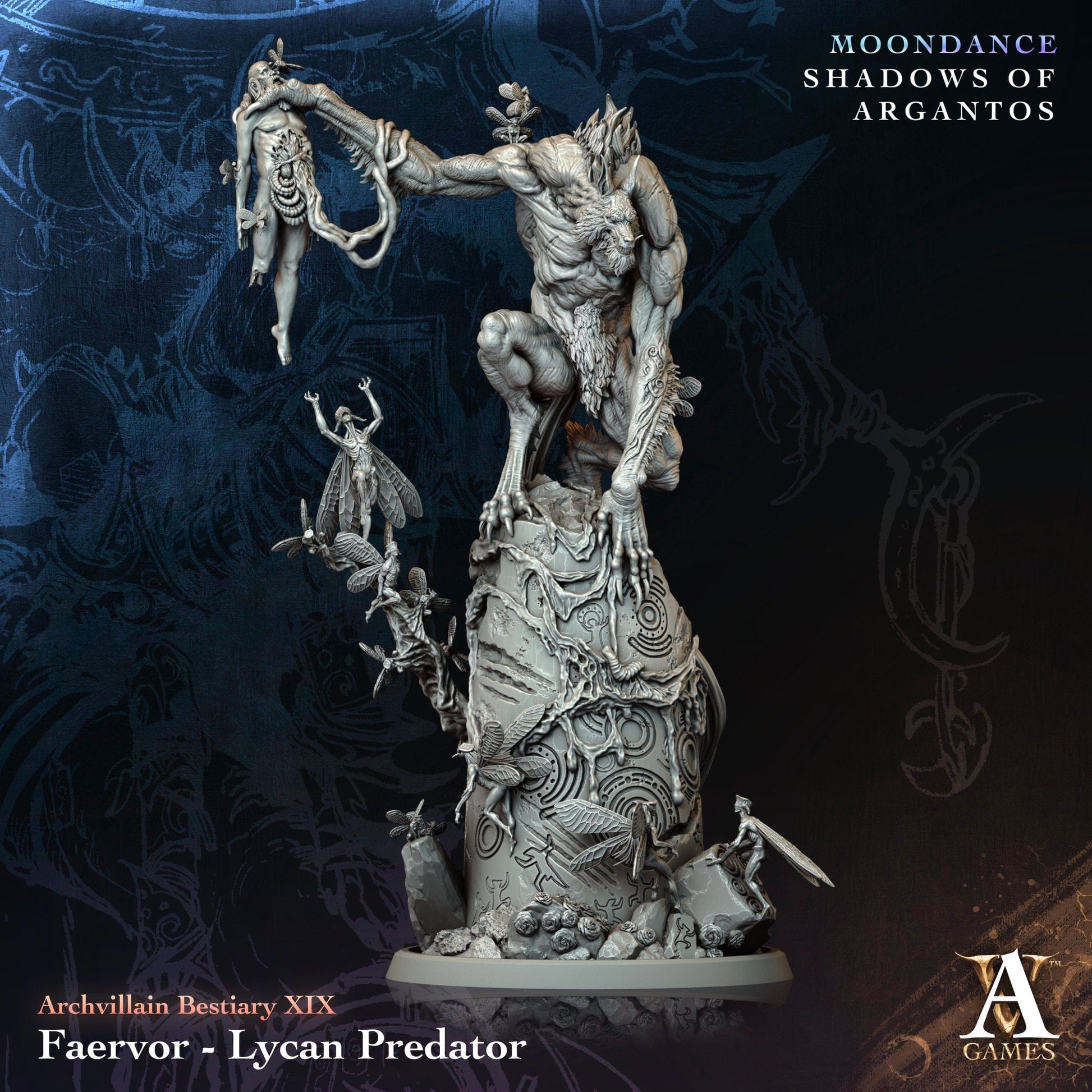 3D Printed Archvillain Games Faervor Lycan Predator Archvillain Bestiary Vol XLV 28 32mm D&D - 3D Printing Boss 