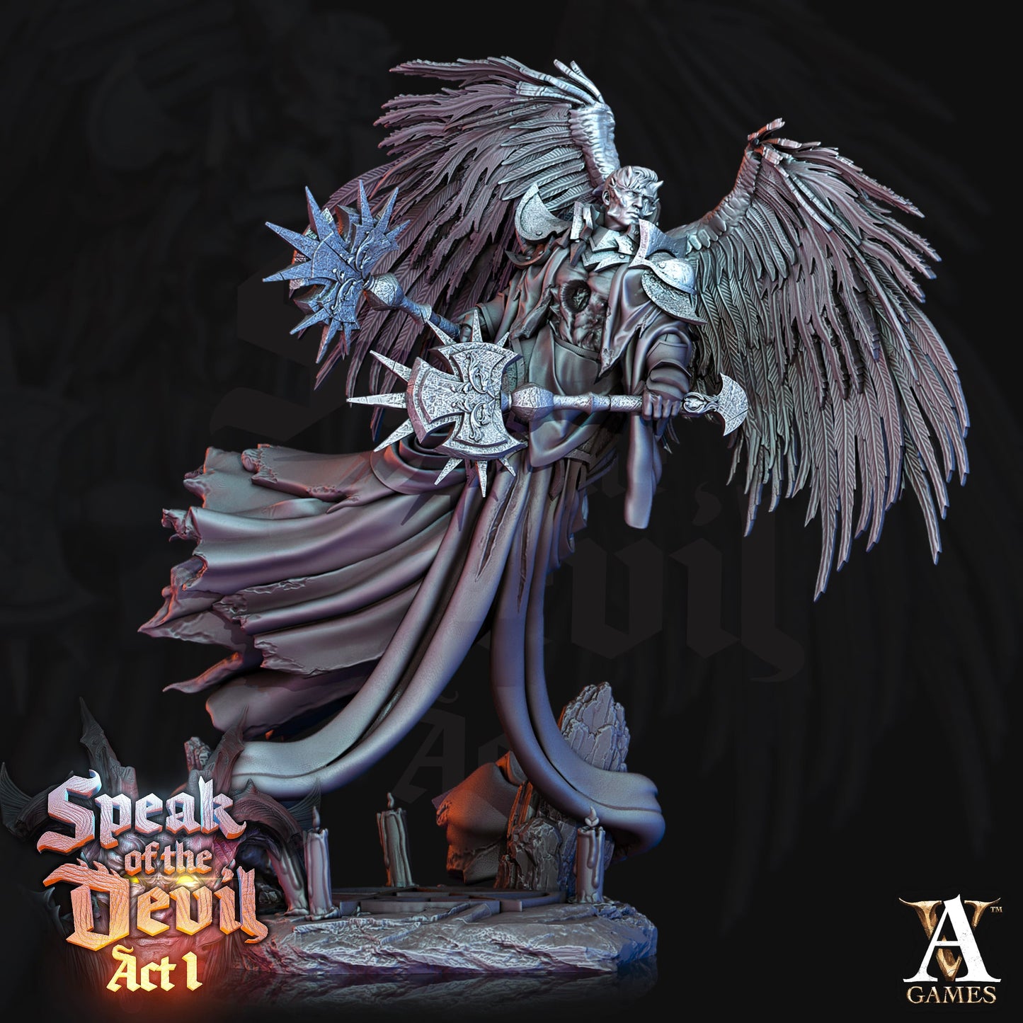 3D Printed Archvillain Games Fallen Speak of the Devil Act I 28 32mm D&D - 3D Printing Boss 
