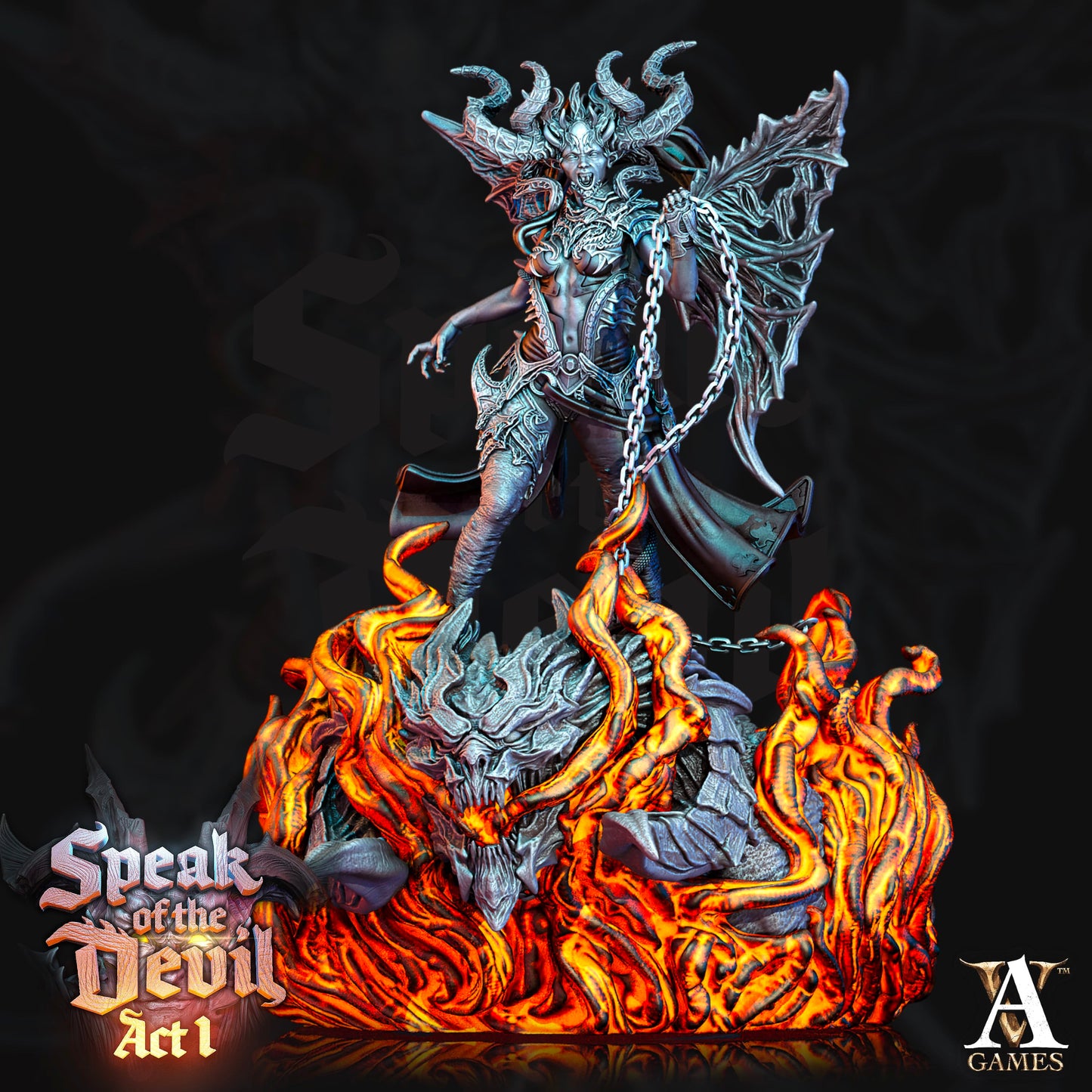 3D Printed Archvillain Games Fierna Speak of the Devil Act I 28 32mm D&D - 3D Printing Boss 