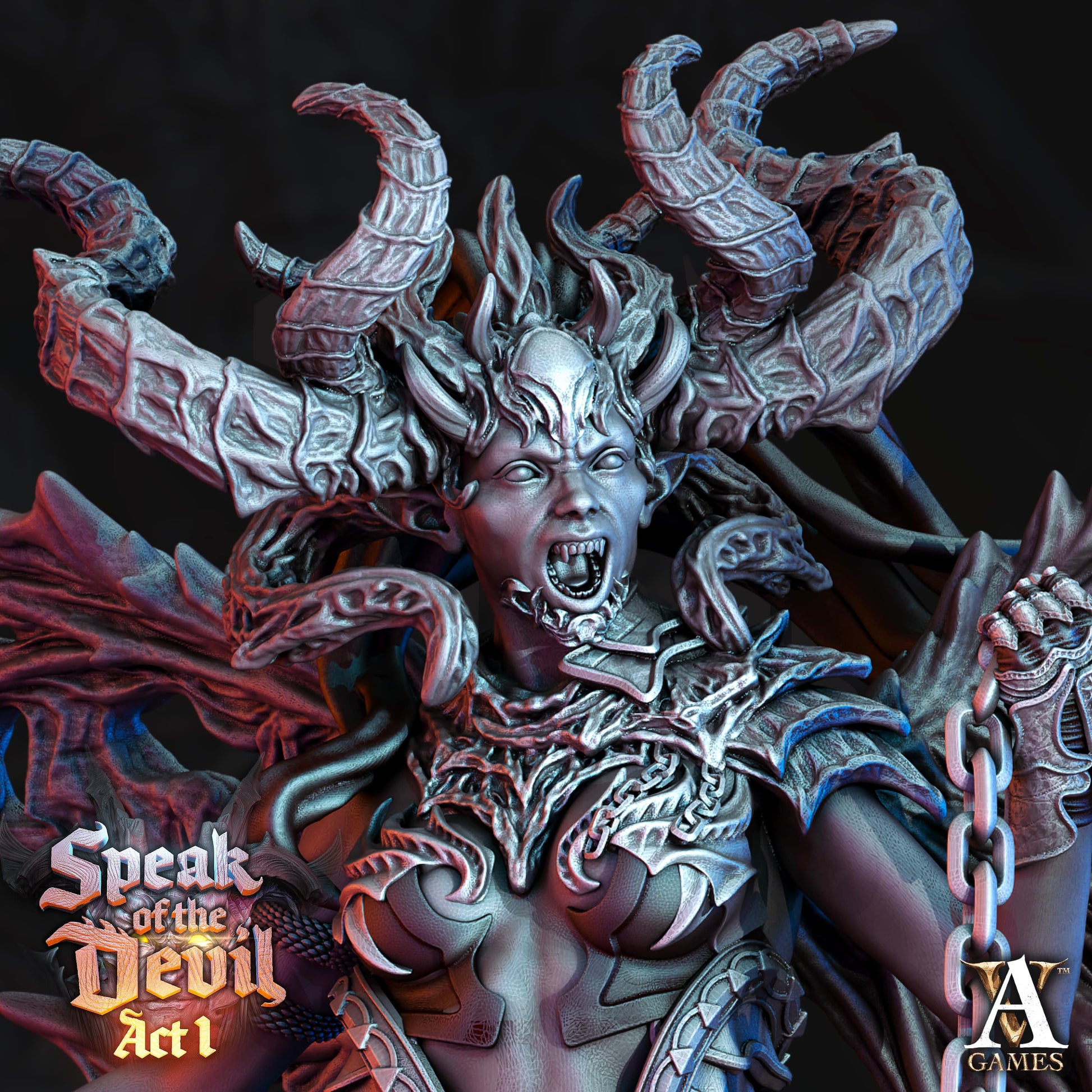 3D Printed Archvillain Games Fierna Speak of the Devil Act I 28 32mm D&D - 3D Printing Boss 