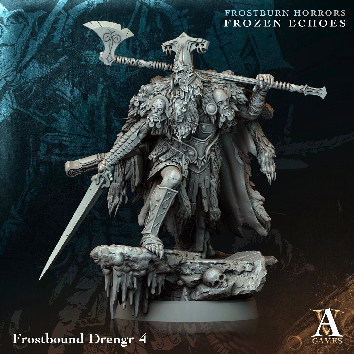3D Printed Archvillain Games Frostbound Drengr Frostburn Horrors Frozen Echoes 28 32mm D&D - 3D Printing Boss 