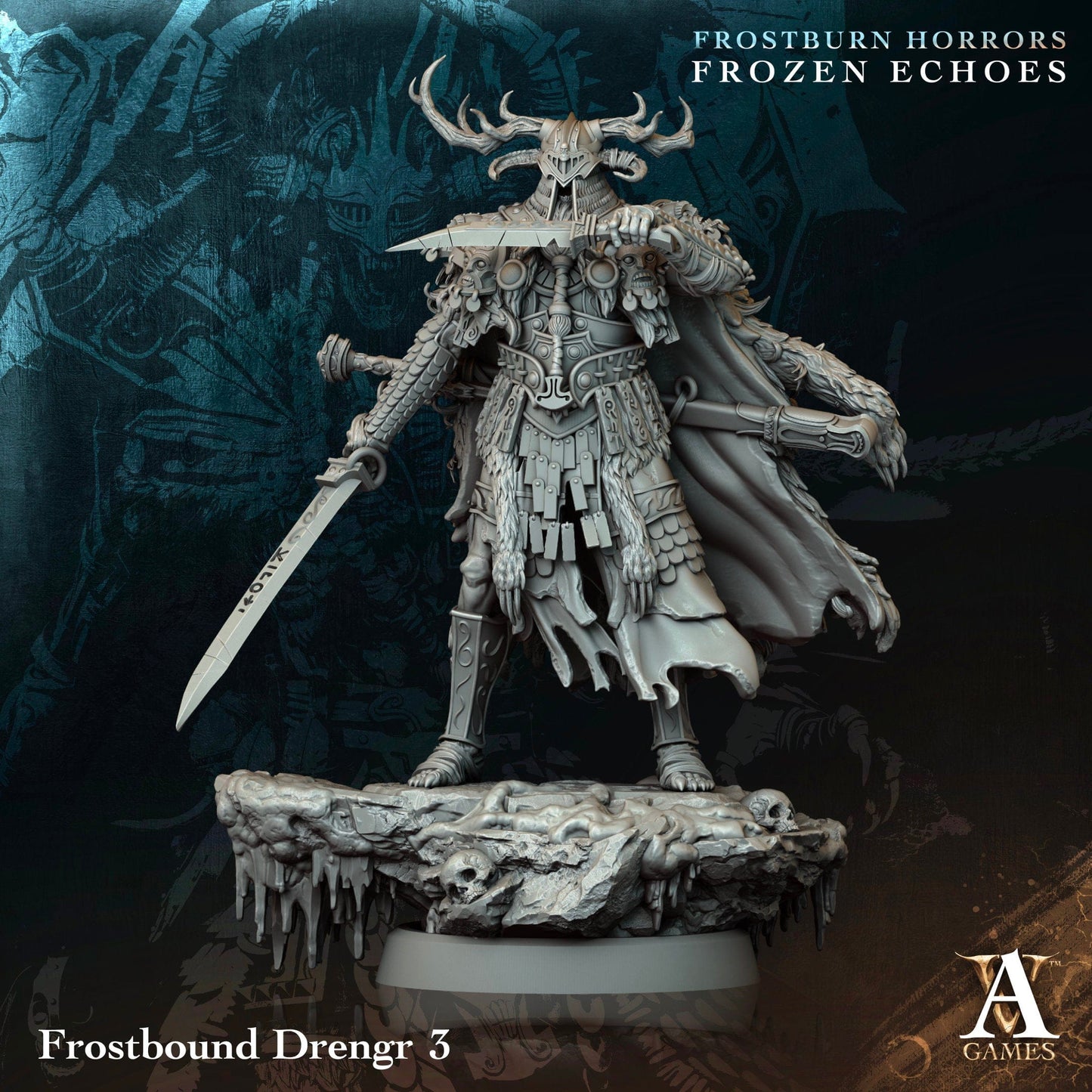 3D Printed Archvillain Games Frostbound Drengr Frostburn Horrors Frozen Echoes 28 32mm D&D - 3D Printing Boss 