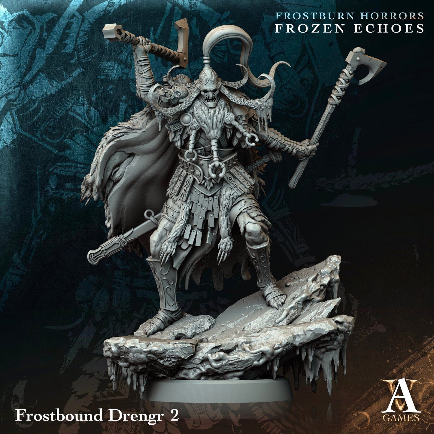 3D Printed Archvillain Games Frostbound Drengr Frostburn Horrors Frozen Echoes 28 32mm D&D - 3D Printing Boss 