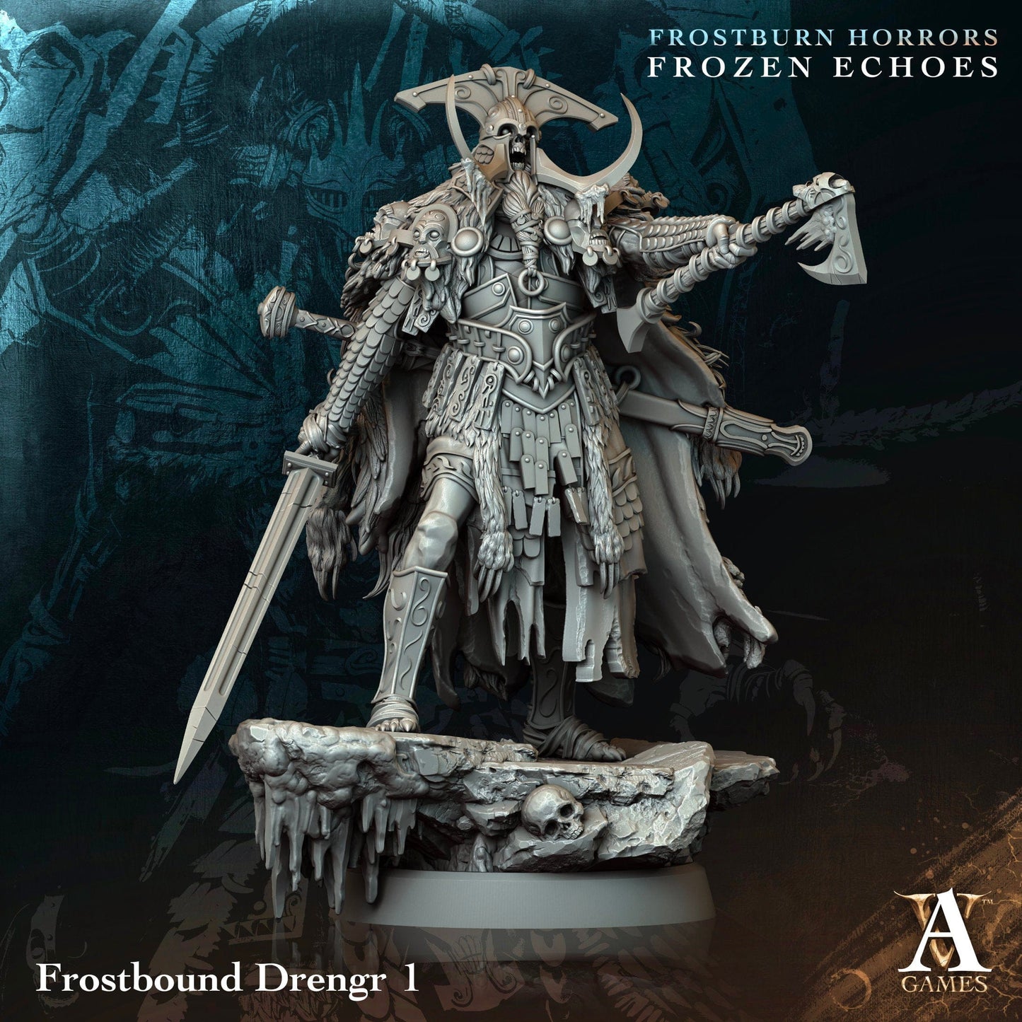 3D Printed Archvillain Games Frostbound Drengr Frostburn Horrors Frozen Echoes 28 32mm D&D - 3D Printing Boss 