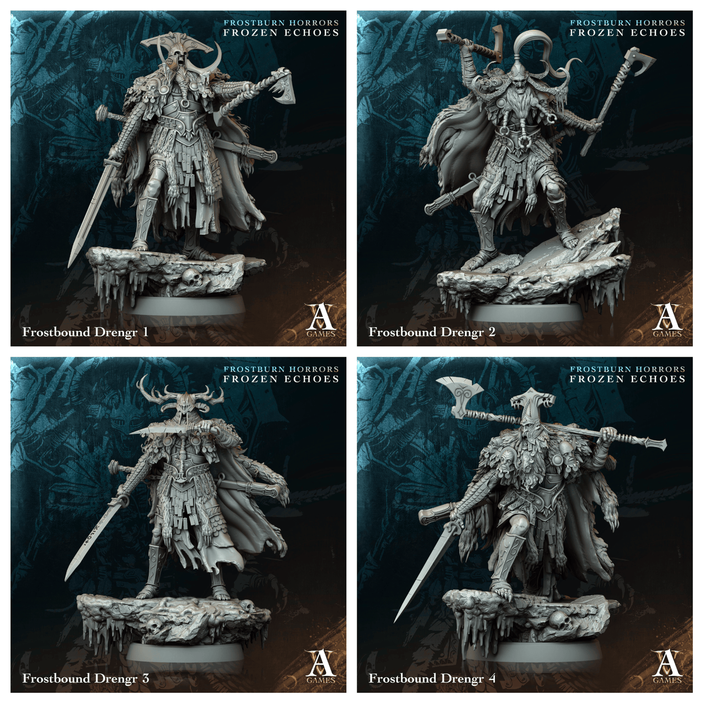 3D Printed Archvillain Games Frostbound Drengr Frostburn Horrors Frozen Echoes 28 32mm D&D - 3D Printing Boss 