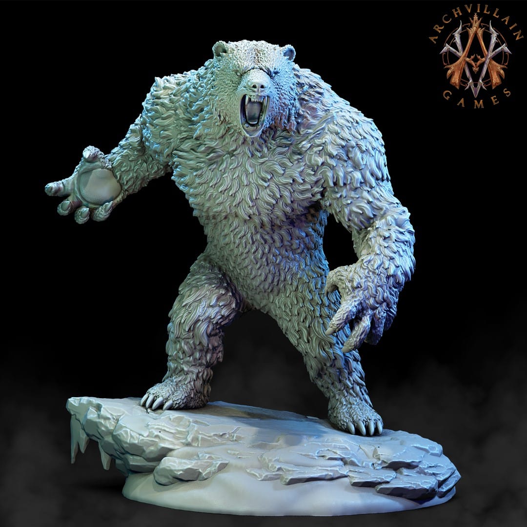 3D Printed Archvillain Games Frostburn Horrors - Bear Vanguard 28mm 32mm D&D - 3D Printing Boss 