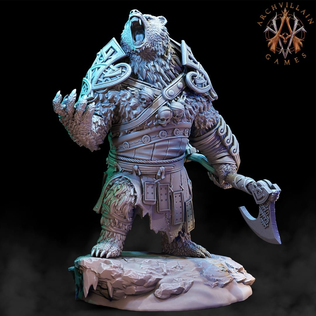 3D Printed Archvillain Games Frostburn Horrors - Bear Vanguard 28mm 32mm D&D - 3D Printing Boss 