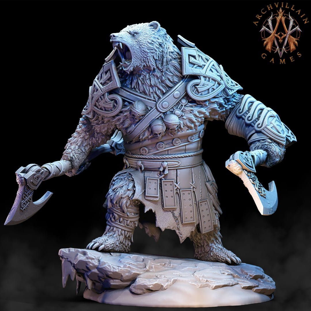 3D Printed Archvillain Games Frostburn Horrors - Bear Vanguard 28mm 32mm D&D - 3D Printing Boss 