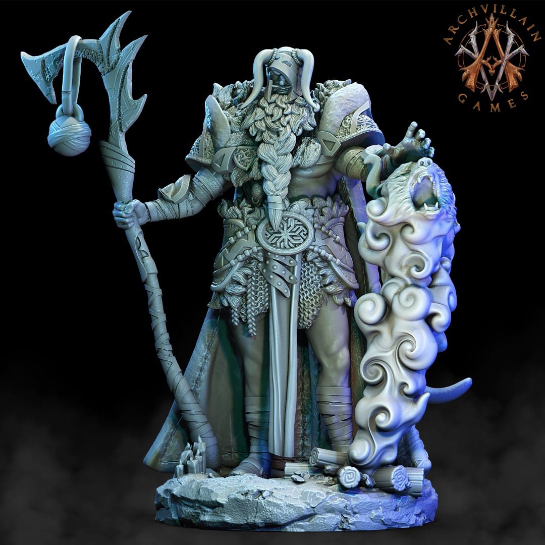 3D Printed Archvillain Games Frostburn Horrors - Frost Giant Shaman 28mm 32mm D&D - 3D Printing Boss 