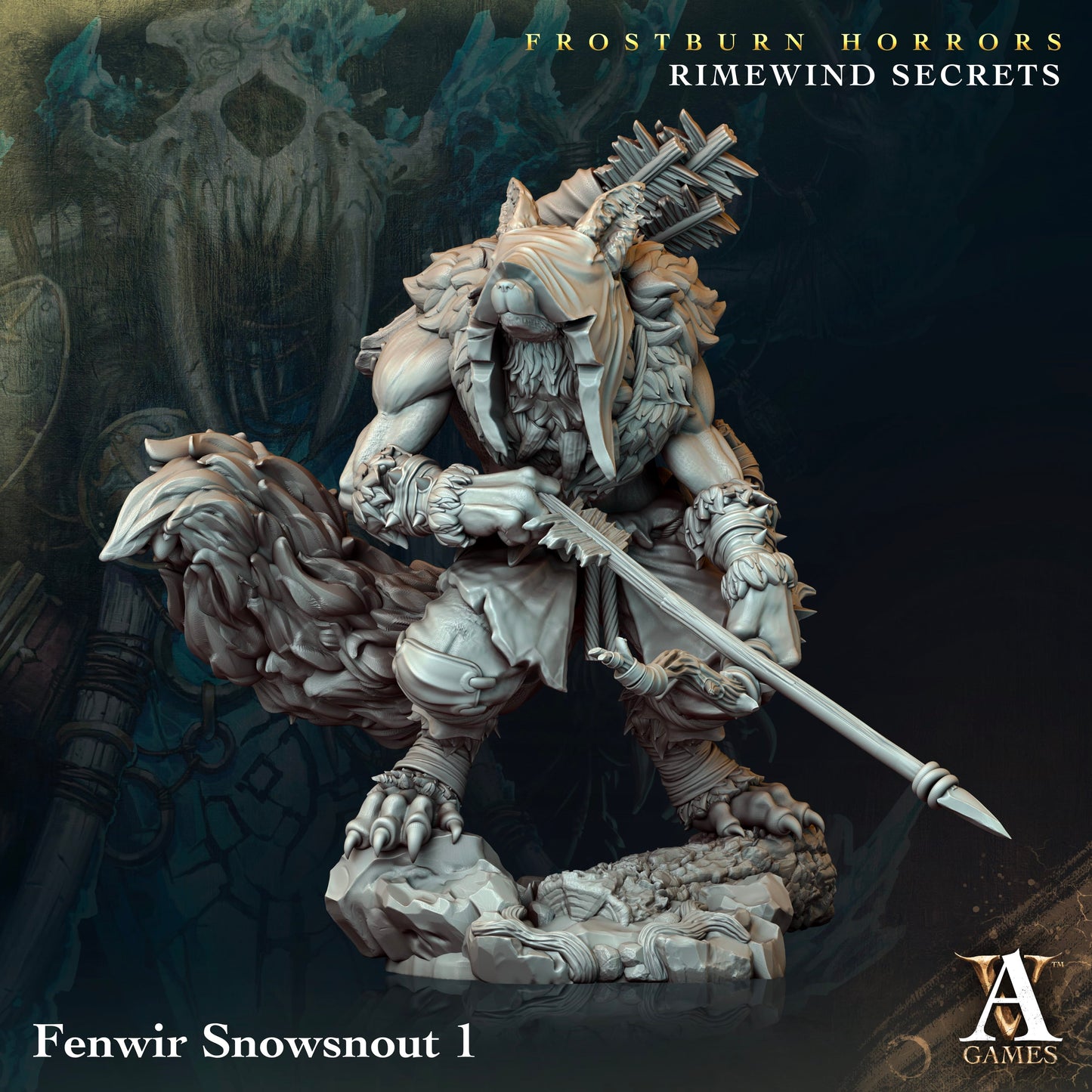 3D Printed Archvillain Games Frostburn Horrors Rimewind Secrets - Fenwir Snowsnout 28mm 32mm D&D - 3D Printing Boss 
