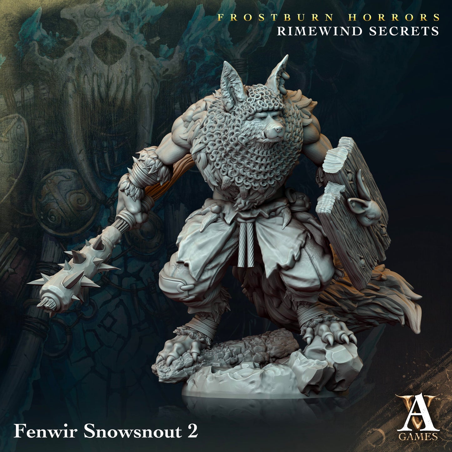 3D Printed Archvillain Games Frostburn Horrors Rimewind Secrets - Fenwir Snowsnout 28mm 32mm D&D - 3D Printing Boss 