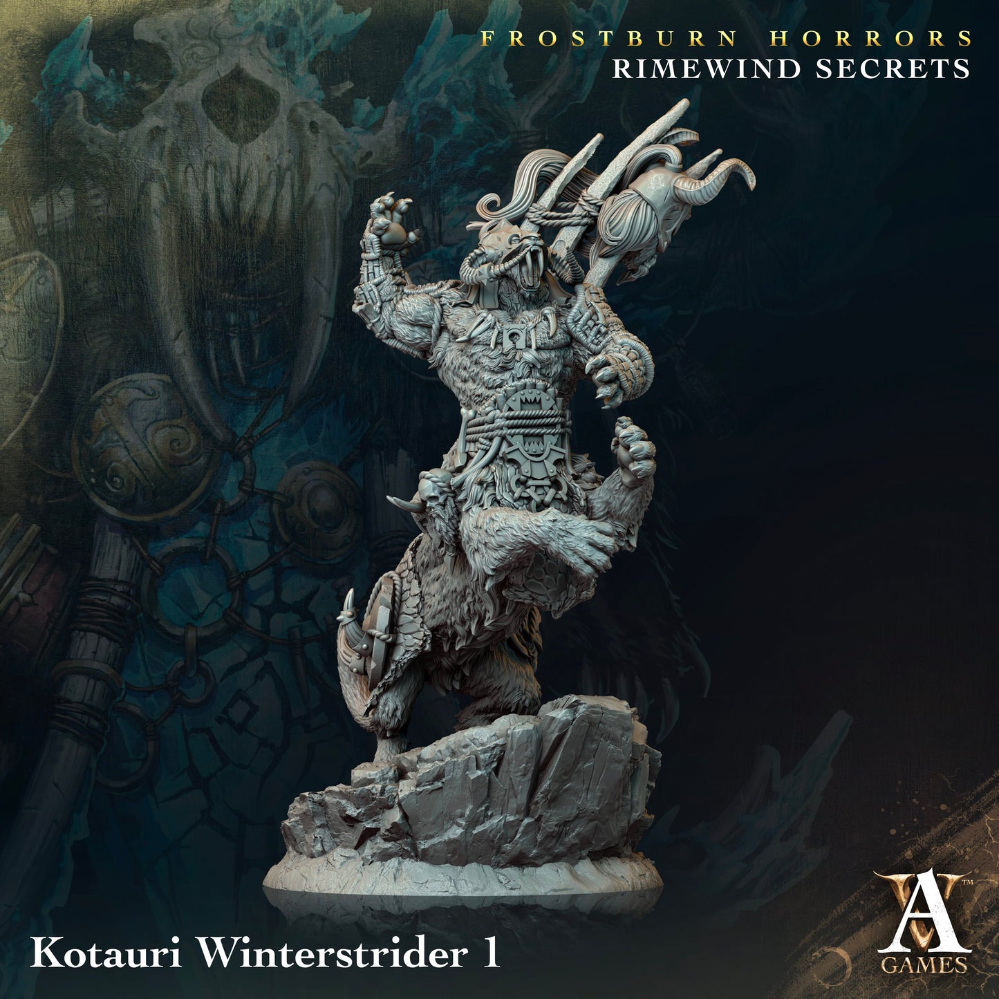 3D Printed Archvillain Games Frostburn Horrors Rimewind Secrets - Kotauri Winterstrider 28mm 32mm D&D - 3D Printing Boss 