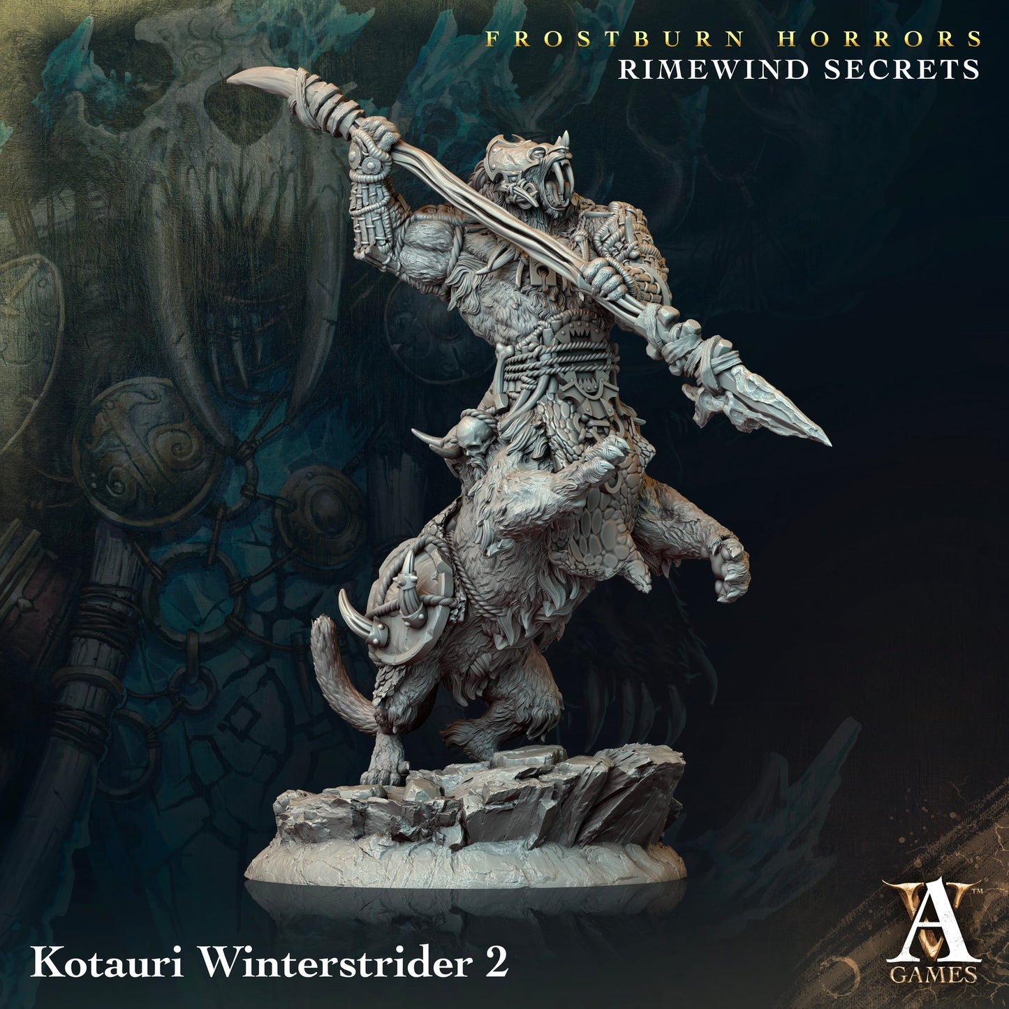 3D Printed Archvillain Games Frostburn Horrors Rimewind Secrets - Kotauri Winterstrider 28mm 32mm D&D - 3D Printing Boss 