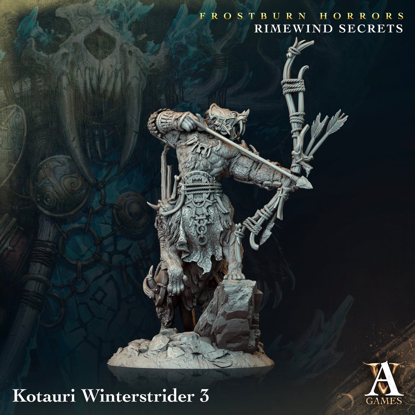 3D Printed Archvillain Games Frostburn Horrors Rimewind Secrets - Kotauri Winterstrider 28mm 32mm D&D - 3D Printing Boss 