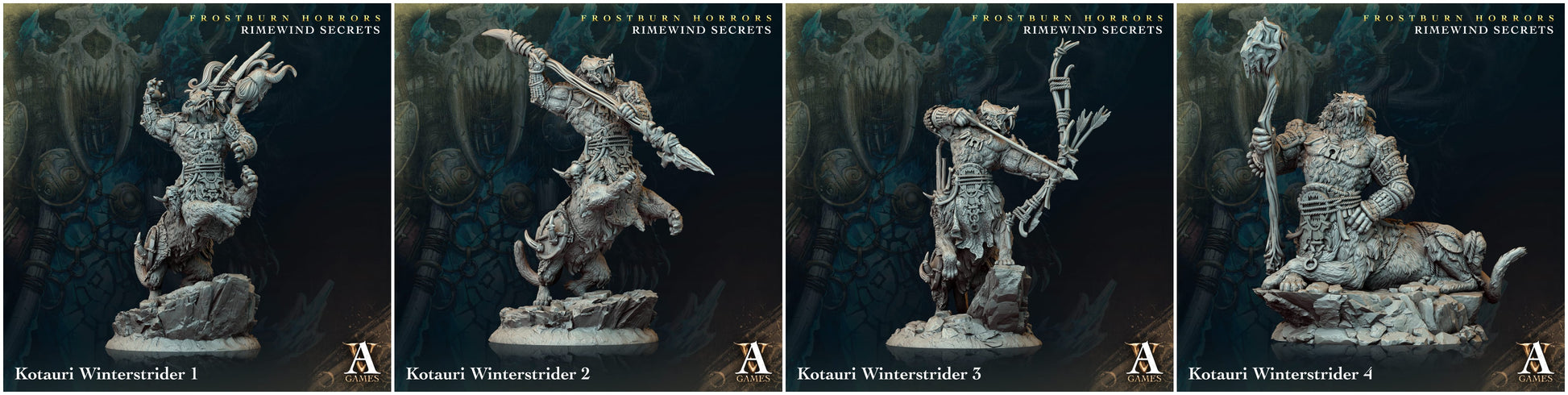 3D Printed Archvillain Games Frostburn Horrors Rimewind Secrets - Kotauri Winterstrider 28mm 32mm D&D - 3D Printing Boss 