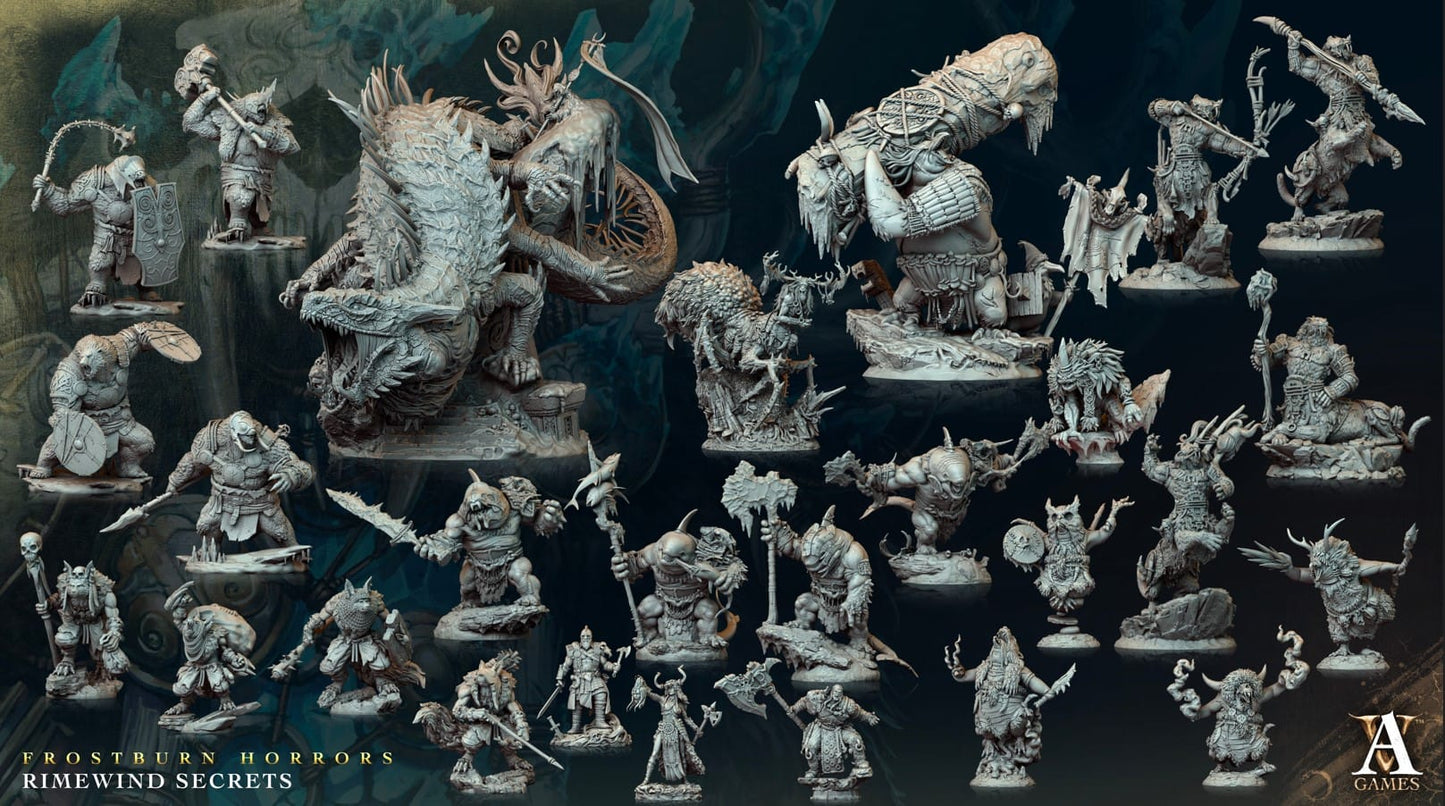 3D Printed Archvillain Games Frostburn Horrors Rimewind Secrets - Kotauri Winterstrider 28mm 32mm D&D - 3D Printing Boss 