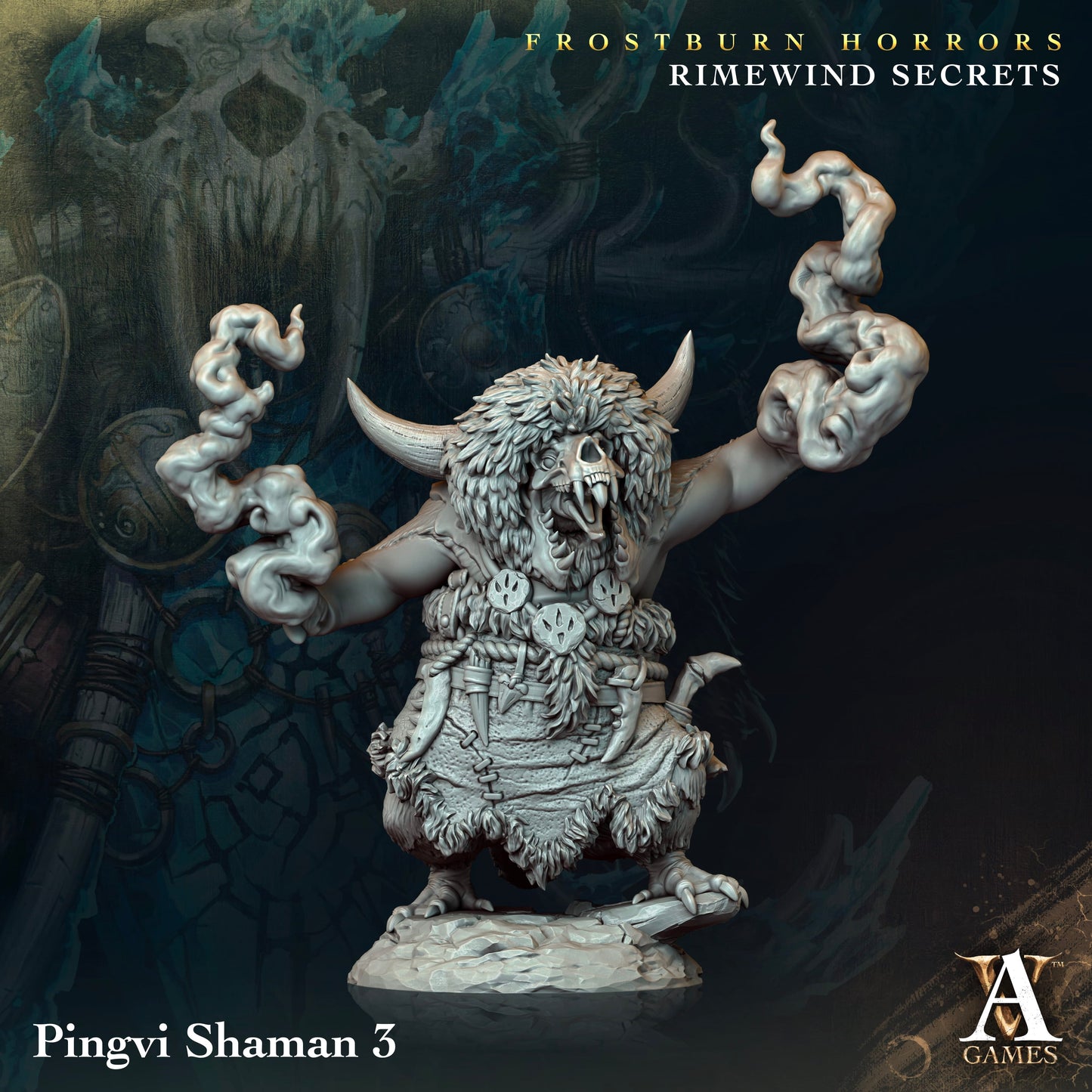 3D Printed Archvillain Games Frostburn Horrors Rimewind Secrets - Pingvi Shaman 28mm 32mm D&D - 3D Printing Boss 