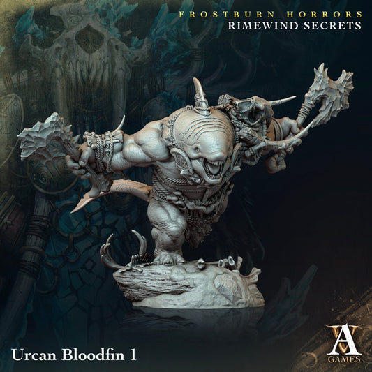 3D Printed Archvillain Games Frostburn Horrors Rimewind Secrets - Urcan Bloodfin 28mm 32mm D&D - 3D Printing Boss 