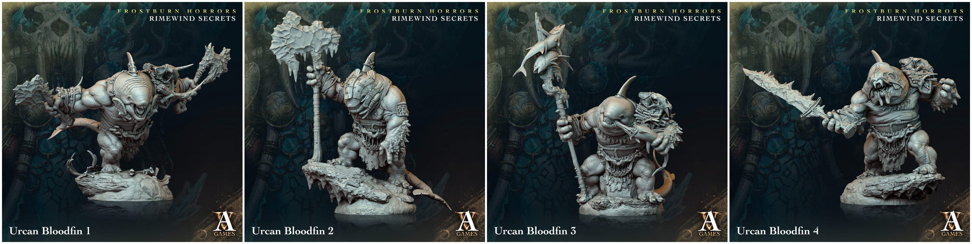 3D Printed Archvillain Games Frostburn Horrors Rimewind Secrets - Urcan Bloodfin 28mm 32mm D&D - 3D Printing Boss 