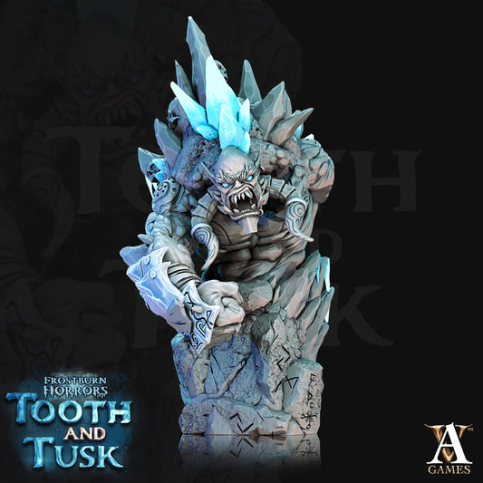 3D Printed Archvillain Games Frostburn Horrors Tooth and Tusk - Ice Troll Bust 28mm 32mm D&D - 3D Printing Boss 