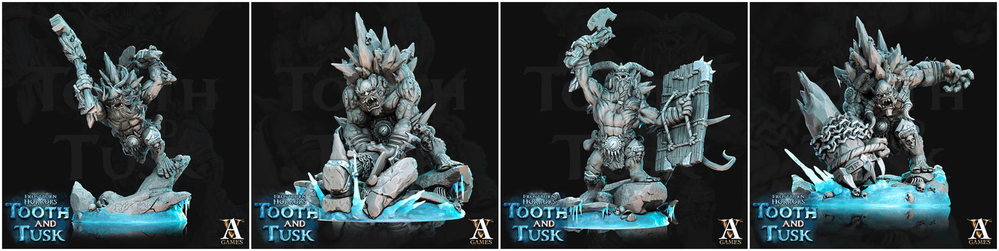 3D Printed Archvillain Games Frostburn Horrors Tooth and Tusk - Ice Trolls 28mm 32mm D&D - 3D Printing Boss 