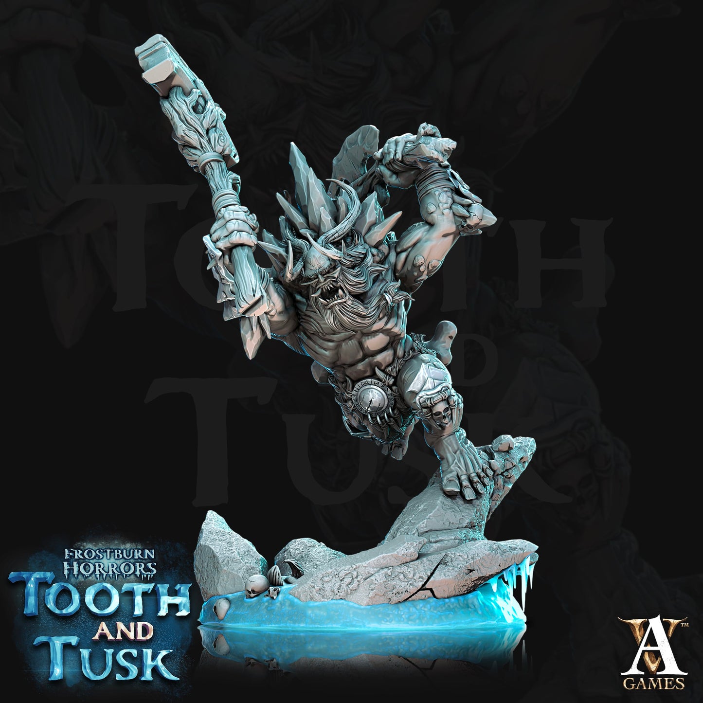 3D Printed Archvillain Games Frostburn Horrors Tooth and Tusk - Ice Trolls 28mm 32mm D&D - 3D Printing Boss 