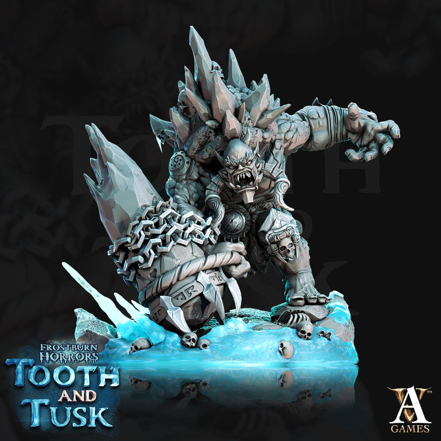 3D Printed Archvillain Games Frostburn Horrors Tooth and Tusk - Ice Trolls 28mm 32mm D&D - 3D Printing Boss 