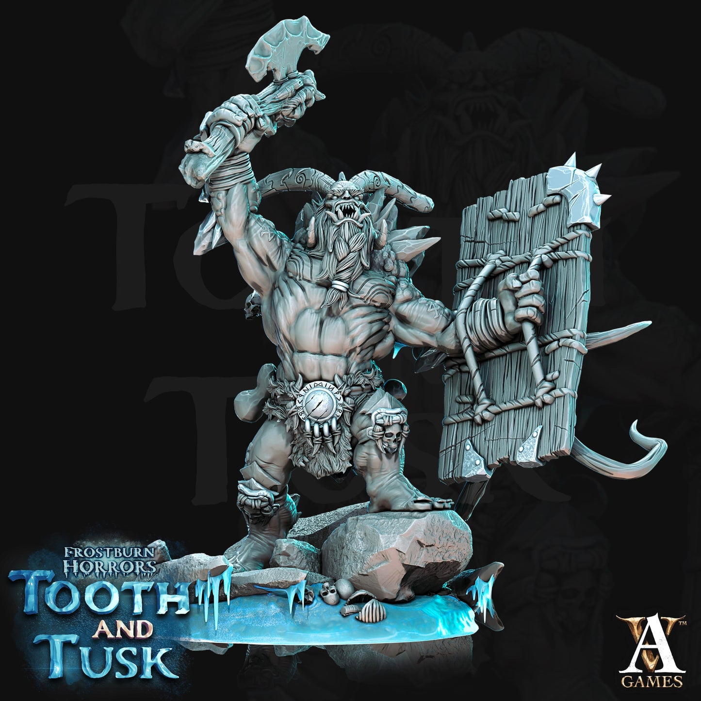 3D Printed Archvillain Games Frostburn Horrors Tooth and Tusk - Ice Trolls 28mm 32mm D&D - 3D Printing Boss 