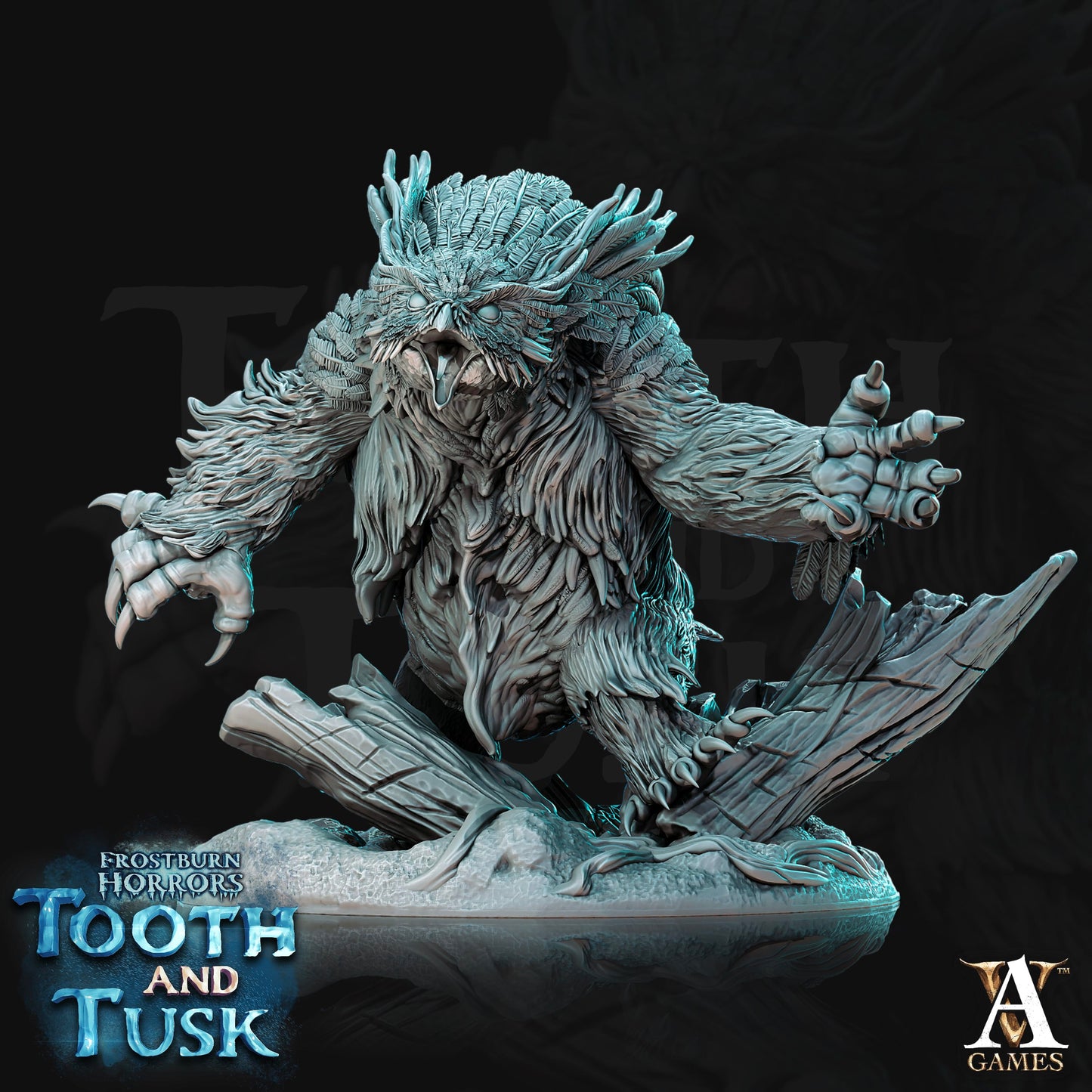 3D Printed Archvillain Games Frostburn Horrors Tooth and Tusk - Owlbears 28mm 32mm D&D - 3D Printing Boss 