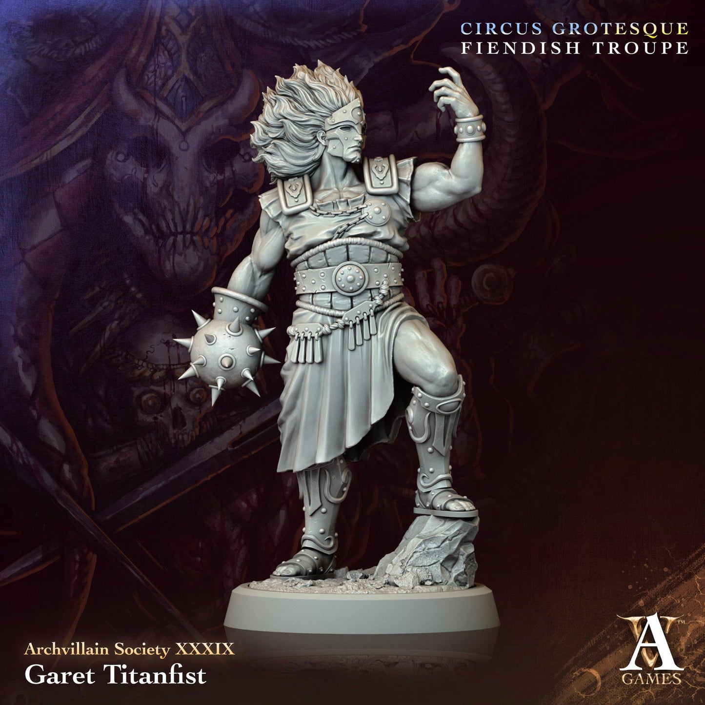 3D Printed Archvillain Games Garet Titanfist Archvillain Society Vol XXXIX 28 32mm D&D - 3D Printing Boss 