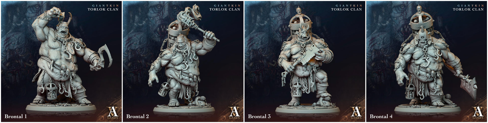 3D Printed Archvillain Games Giantkin - Torlok Clan Brontal 28 32mm D&D - 3D Printing Boss 