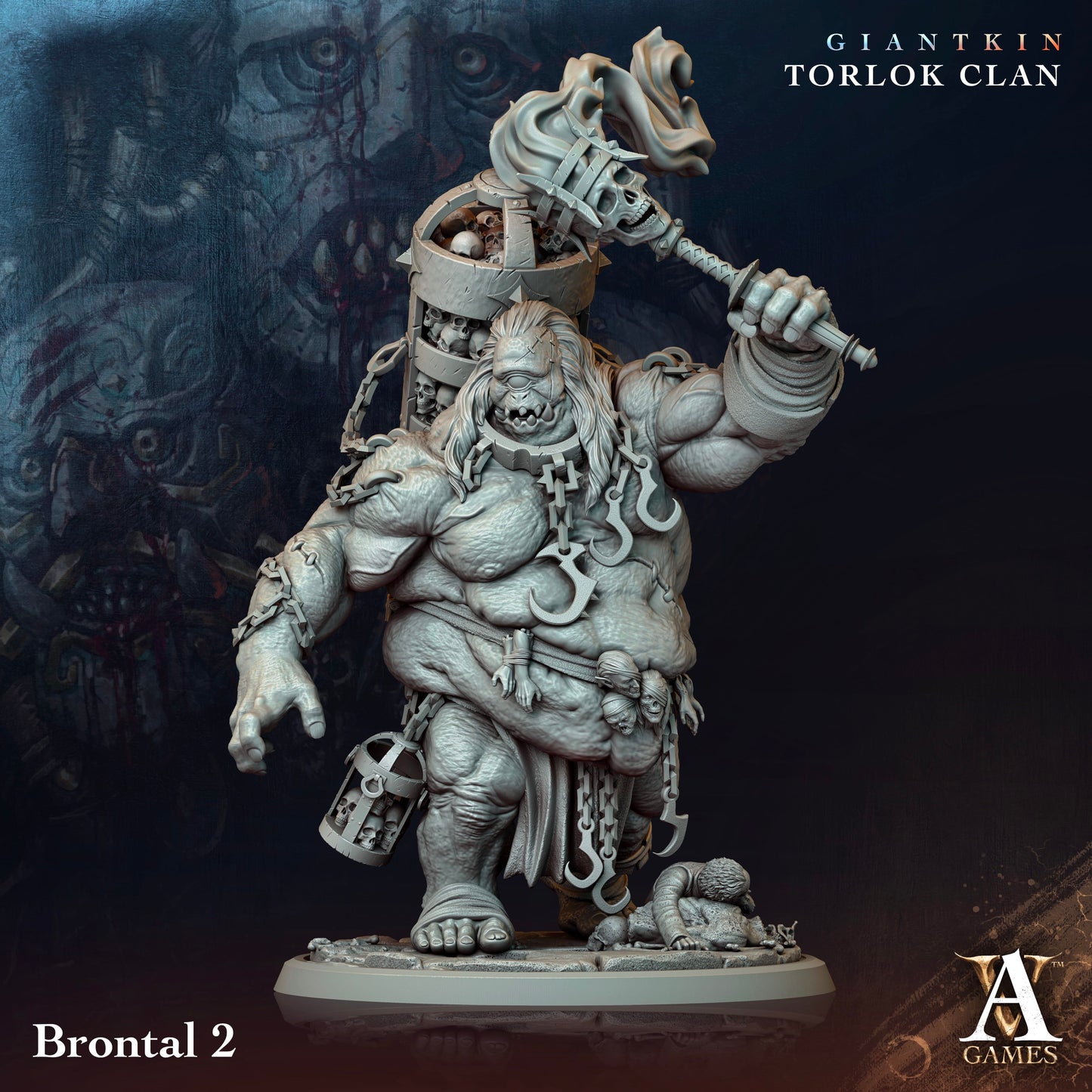3D Printed Archvillain Games Giantkin - Torlok Clan Brontal 28 32mm D&D - 3D Printing Boss 