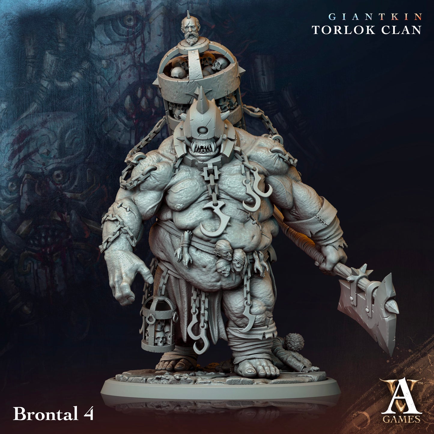 3D Printed Archvillain Games Giantkin - Torlok Clan Brontal 28 32mm D&D - 3D Printing Boss 
