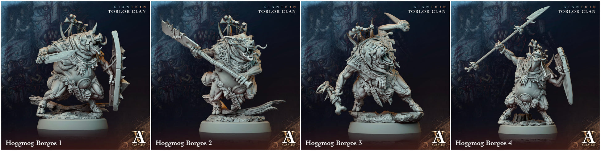 3D Printed Archvillain Games Giantkin - Torlok Clan Hoggmog Borgos 28 32mm D&D - 3D Printing Boss 