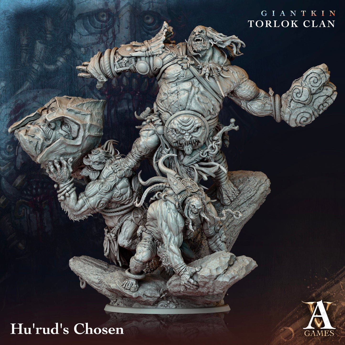 3D Printed Archvillain Games Giantkin - Torlok Clan Hu'rud's Chosen 28 32mm D&D - 3D Printing Boss 