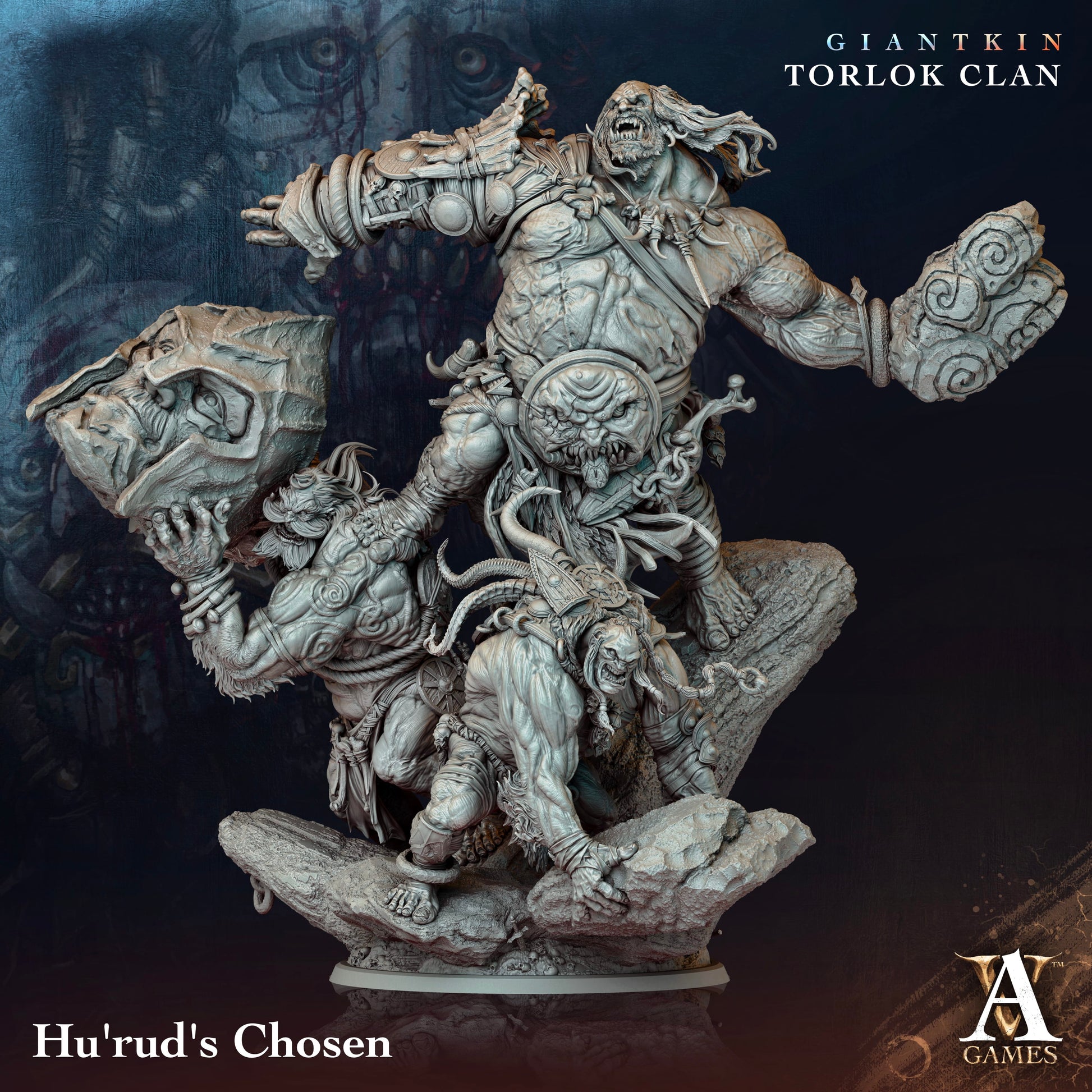 3D Printed Archvillain Games Giantkin - Torlok Clan Hu'rud's Chosen 28 32mm D&D - 3D Printing Boss 