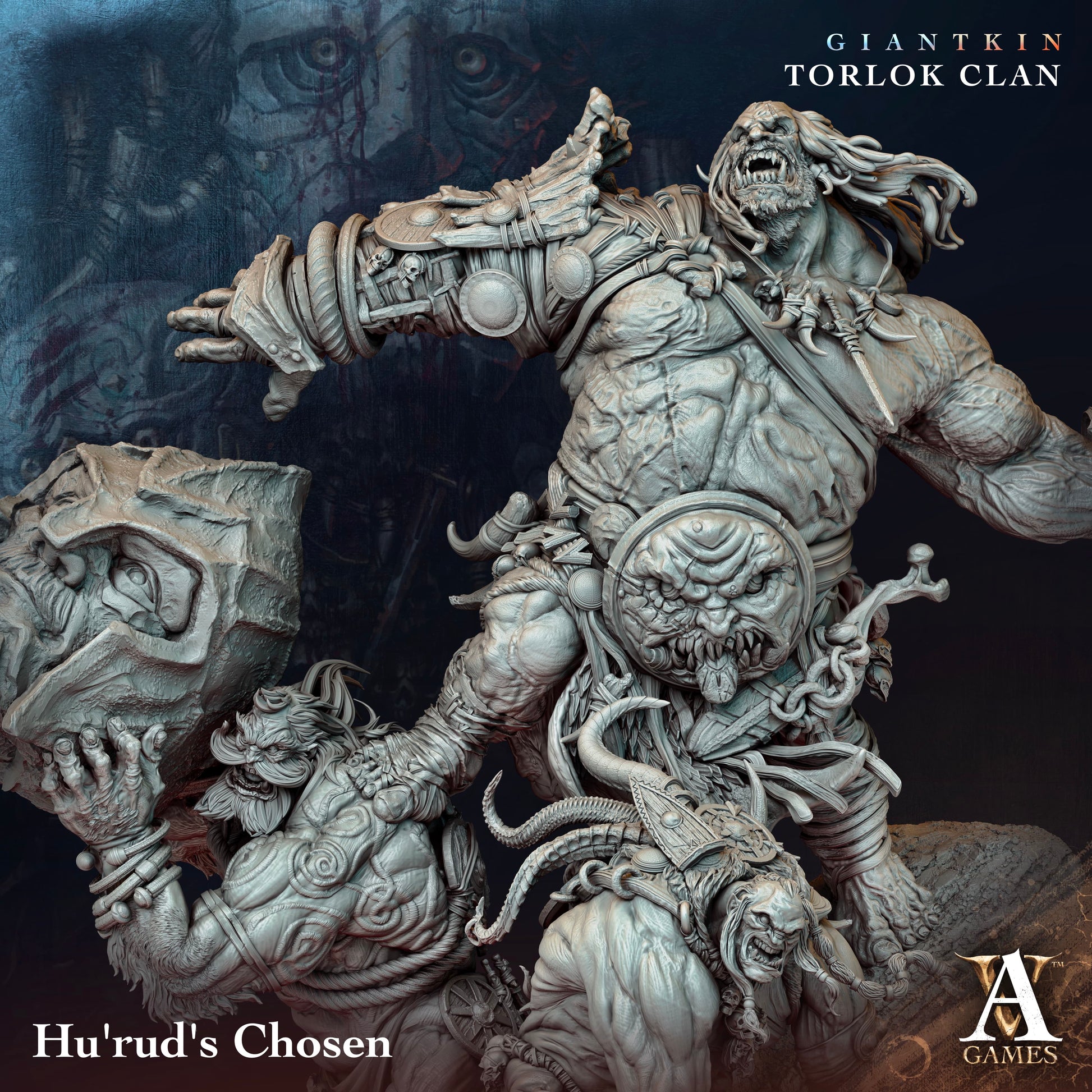 3D Printed Archvillain Games Giantkin - Torlok Clan Hu'rud's Chosen 28 32mm D&D - 3D Printing Boss 