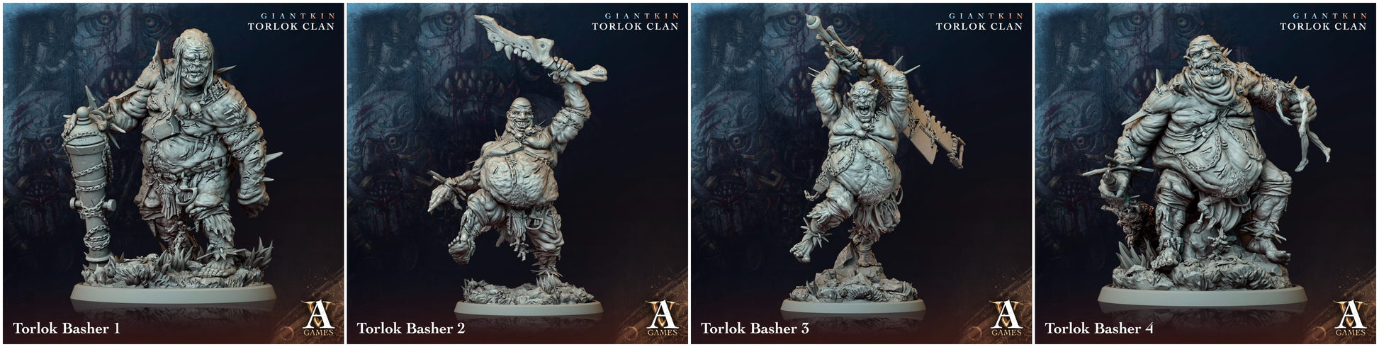 3D Printed Archvillain Games Giantkin - Torlok Clan Torlok Basher 28 32mm D&D - 3D Printing Boss 