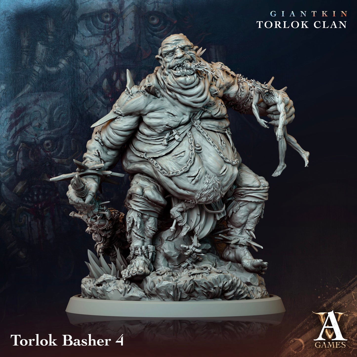 3D Printed Archvillain Games Giantkin - Torlok Clan Torlok Basher 28 32mm D&D - 3D Printing Boss 