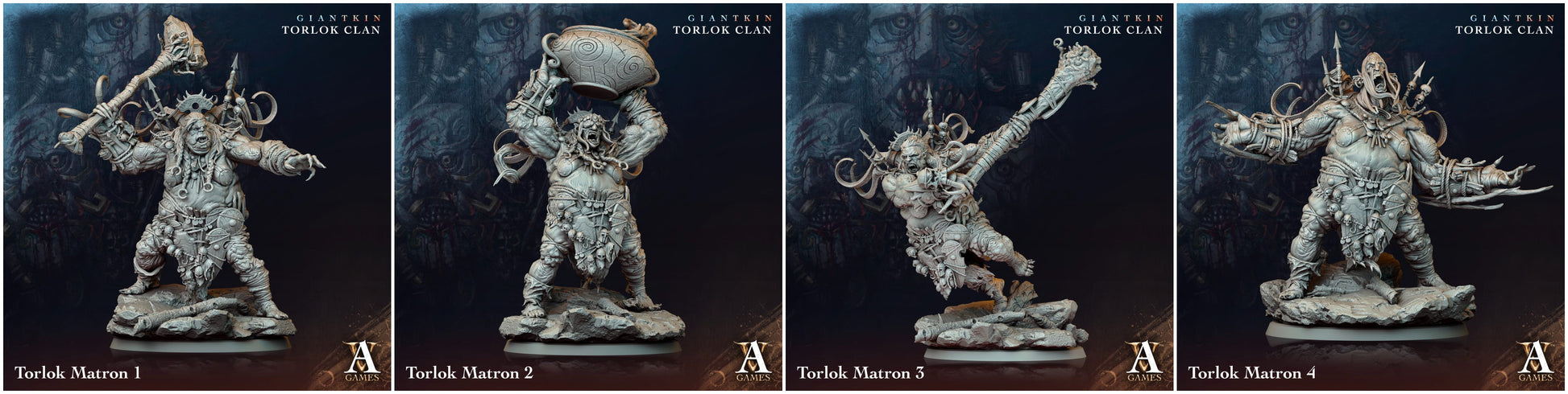 3D Printed Archvillain Games Giantkin - Torlok Clan Torlok Matron 28 32mm D&D - 3D Printing Boss 