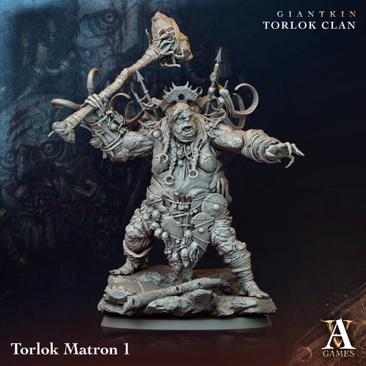 3D Printed Archvillain Games Giantkin - Torlok Clan Torlok Matron 28 32mm D&D - 3D Printing Boss 