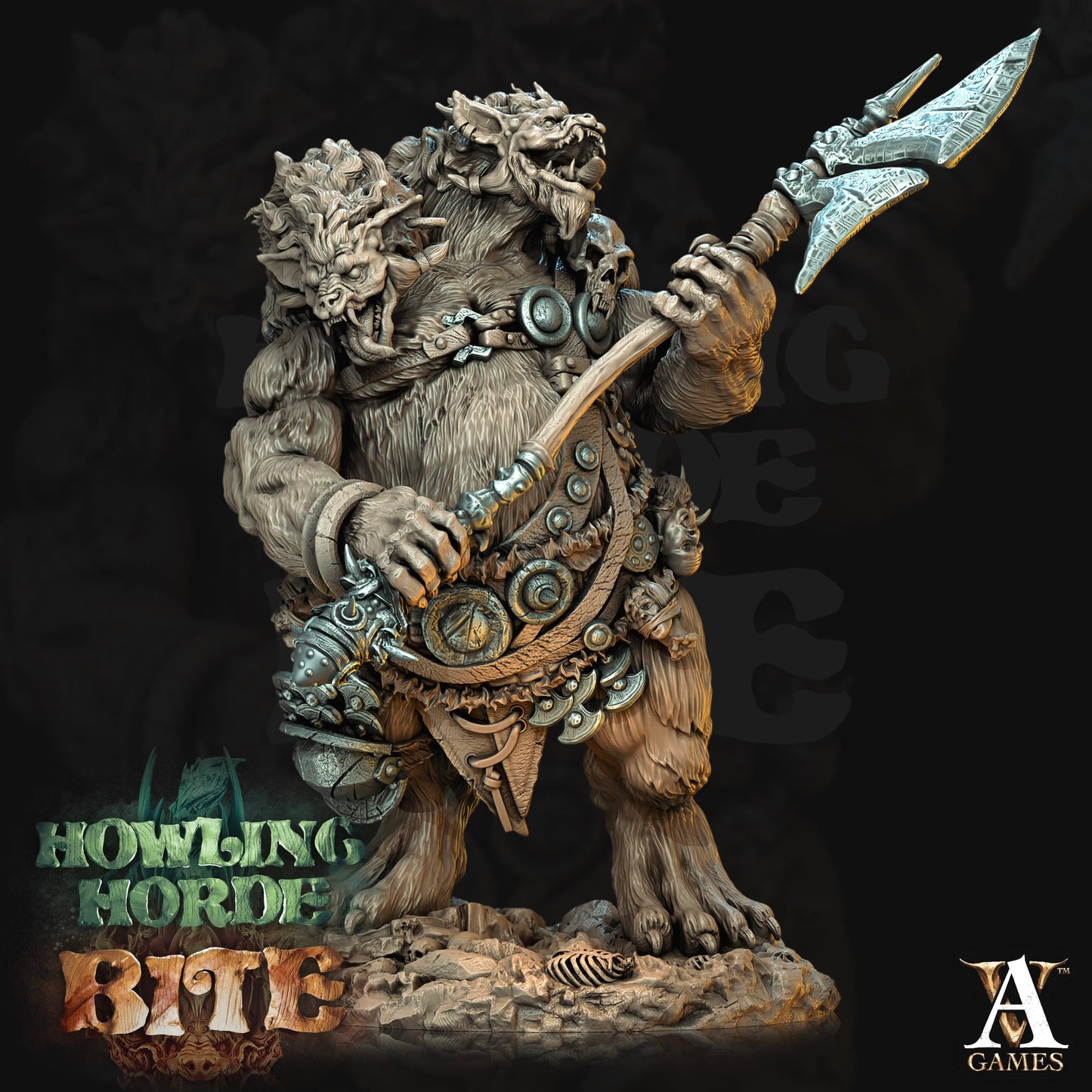 3D Printed Archvillain Games Gnoll Ettin Howling Horde 28 32mm D&D - 3D Printing Boss 