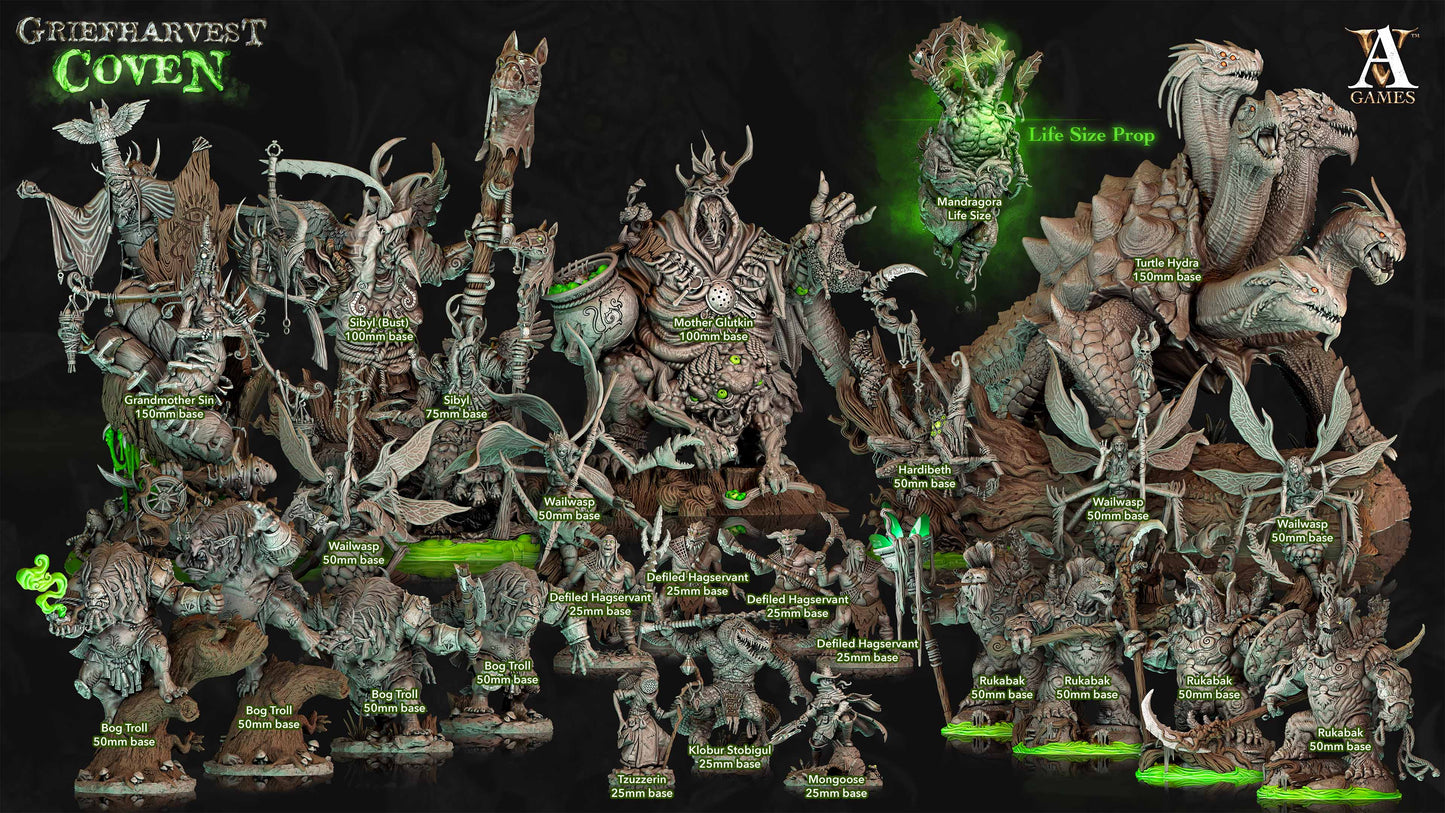 3D Printed Archvillain Games Griefharvest Coven - Rukabak 28mm 32mm D&D - 3D Printing Boss 