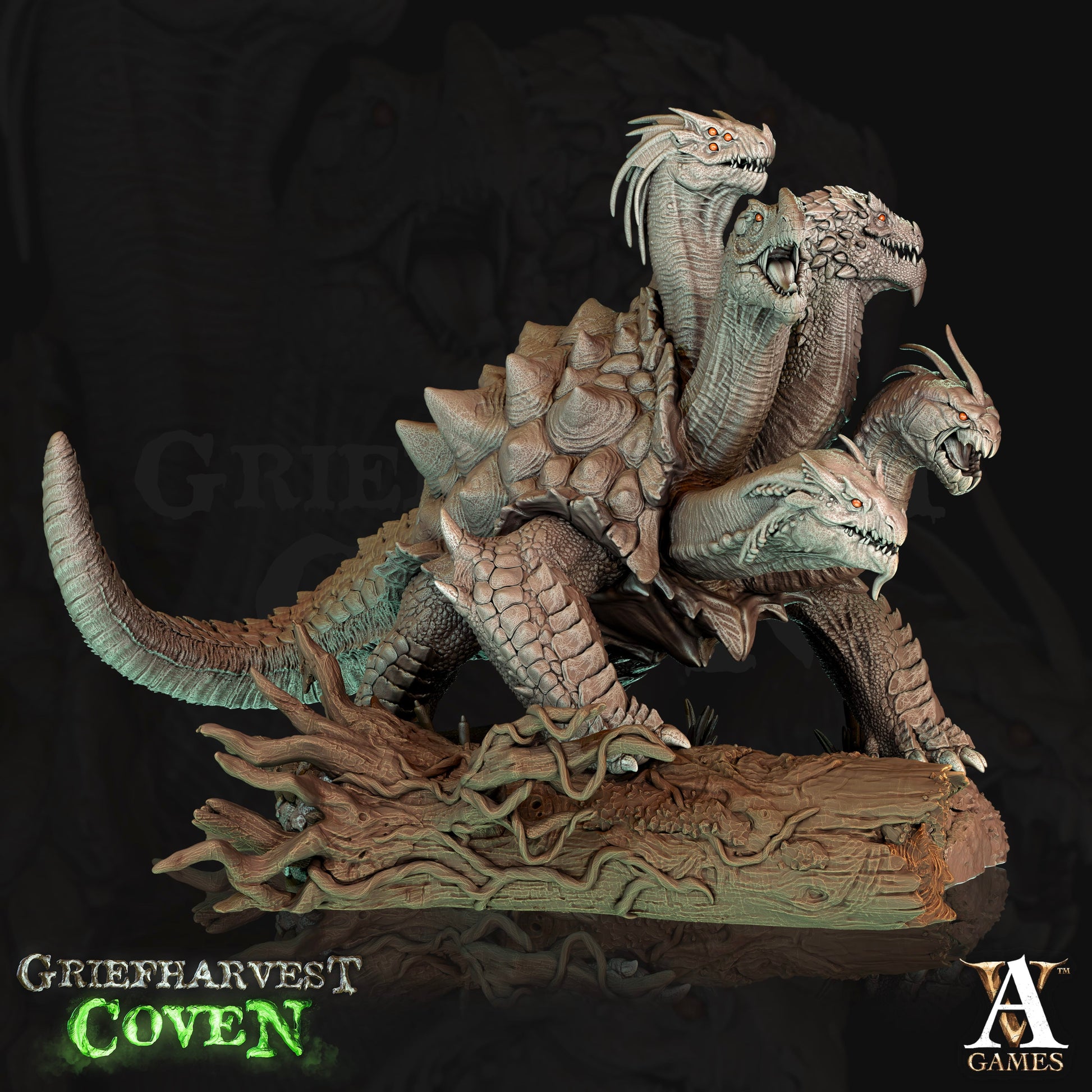3D Printed Archvillain Games Griefharvest Coven - Turtle Hydra 28mm 32mm D&D - 3D Printing Boss 