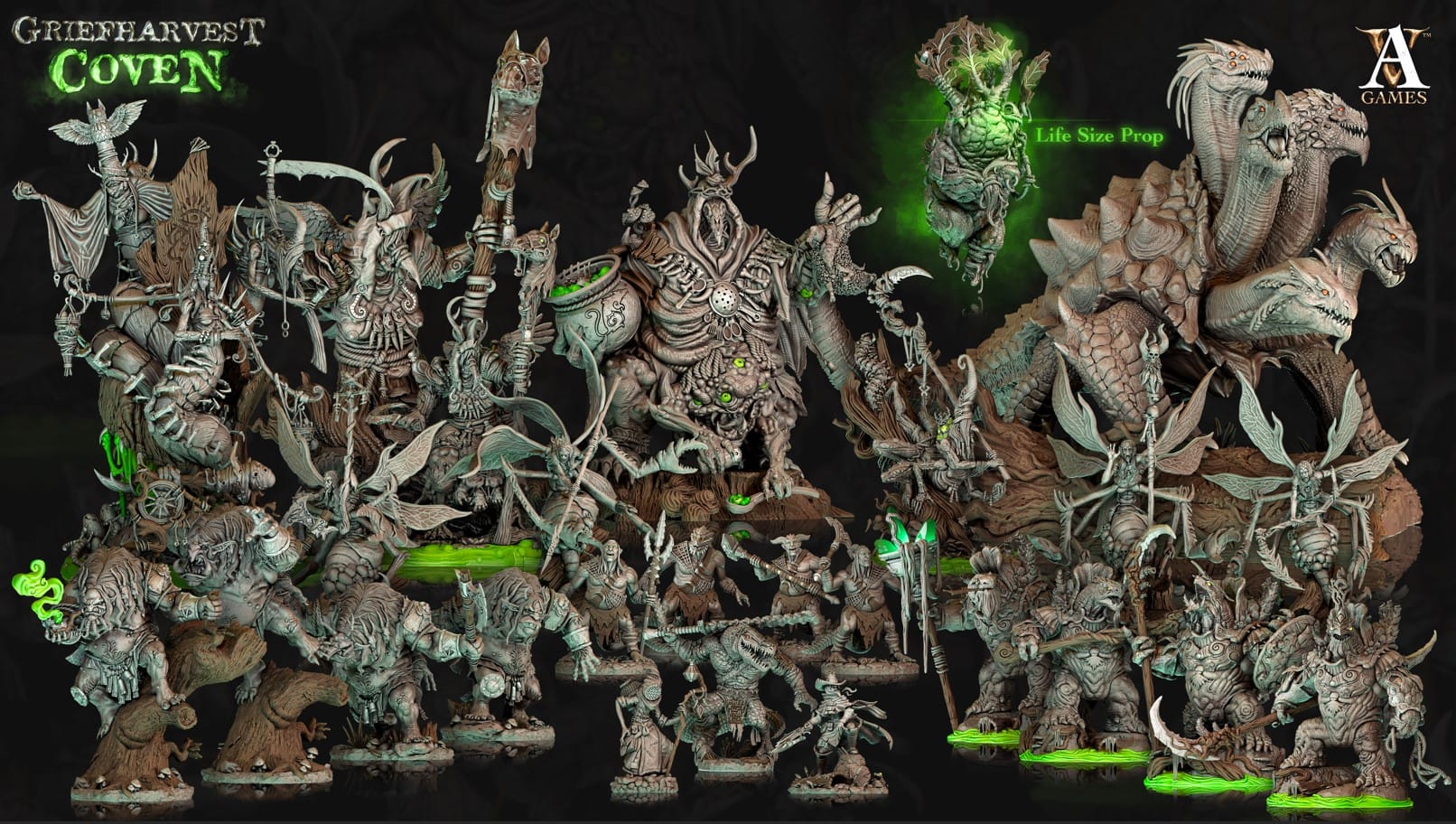 3D Printed Archvillain Games Griefharvest Coven - Turtle Hydra 28mm 32mm D&D - 3D Printing Boss 
