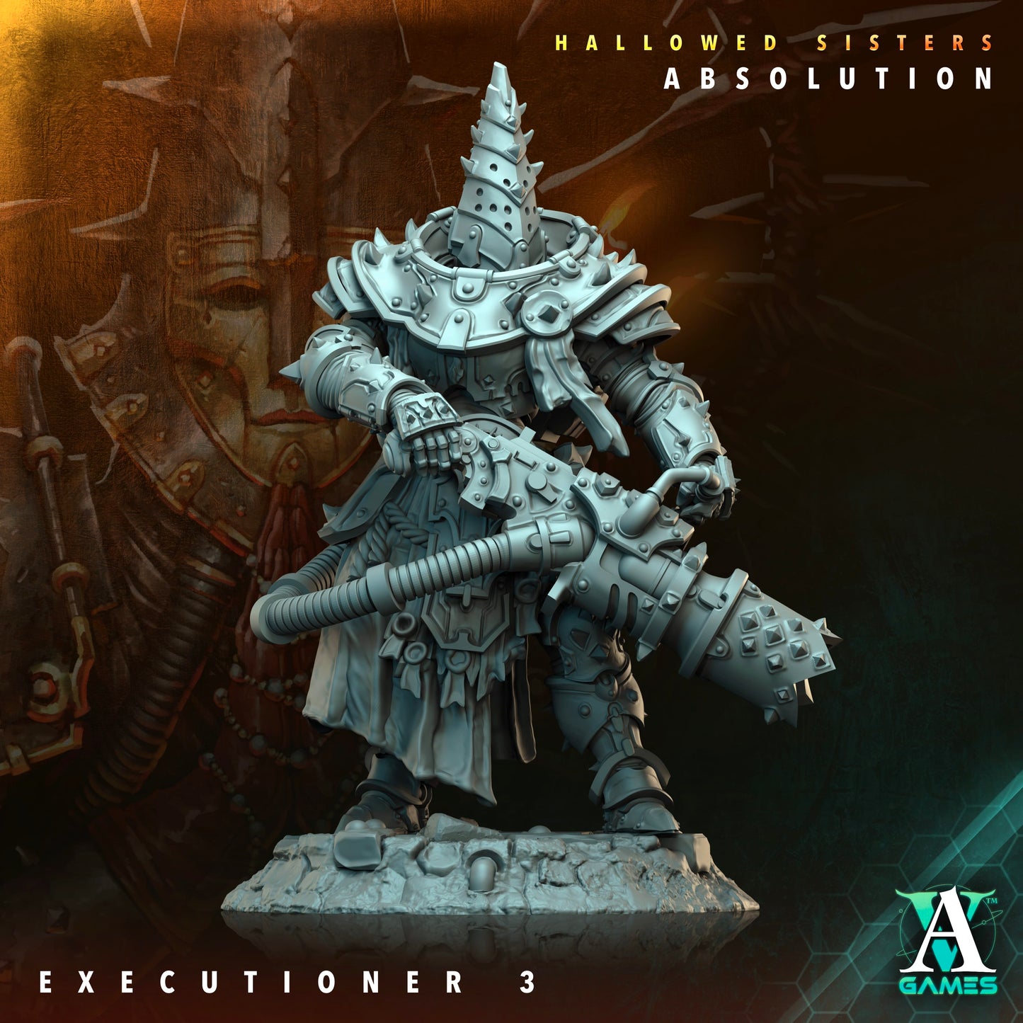 3D Printed Archvillain Games Hallowed Sisters Absolution - Executioner 28mm 32mm D&D - 3D Printing Boss 