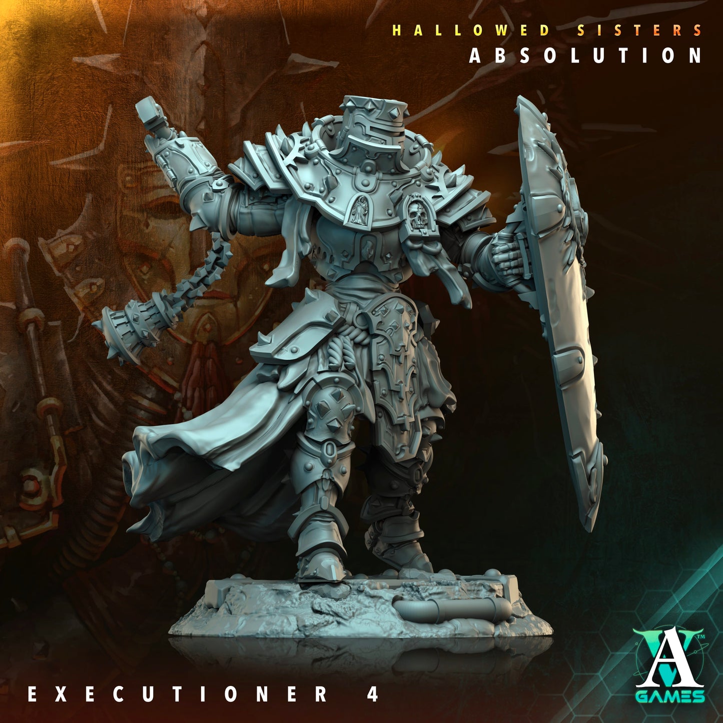 3D Printed Archvillain Games Hallowed Sisters Absolution - Executioner 28mm 32mm D&D - 3D Printing Boss 