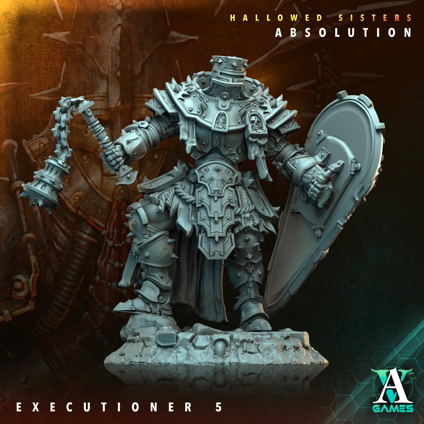 3D Printed Archvillain Games Hallowed Sisters Absolution - Executioner 28mm 32mm D&D - 3D Printing Boss 