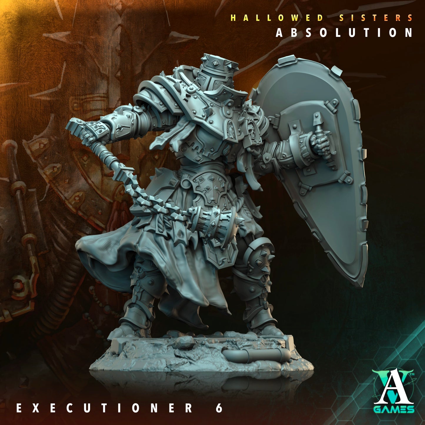 3D Printed Archvillain Games Hallowed Sisters Absolution - Executioner 28mm 32mm D&D - 3D Printing Boss 